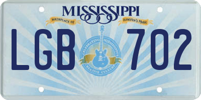 MS license plate LGB702