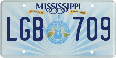 MS license plate LGB709