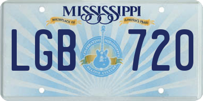 MS license plate LGB720