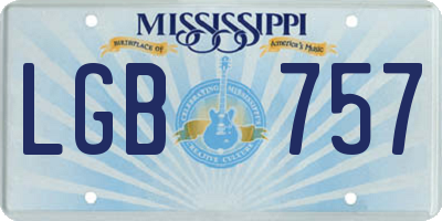 MS license plate LGB757