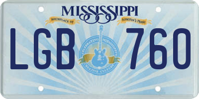 MS license plate LGB760