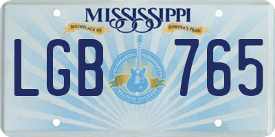 MS license plate LGB765