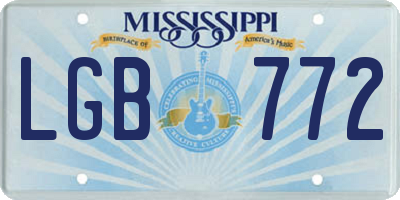 MS license plate LGB772