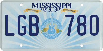 MS license plate LGB780