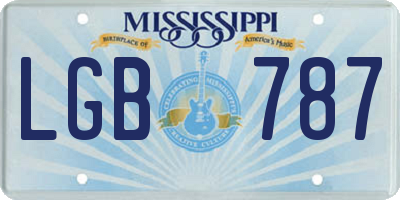 MS license plate LGB787