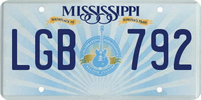 MS license plate LGB792