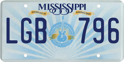 MS license plate LGB796