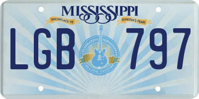 MS license plate LGB797