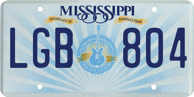 MS license plate LGB804