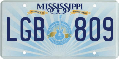 MS license plate LGB809