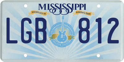 MS license plate LGB812