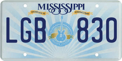 MS license plate LGB830