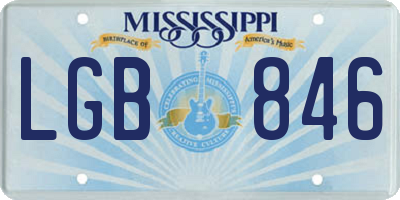 MS license plate LGB846