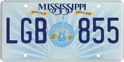 MS license plate LGB855