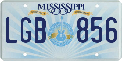MS license plate LGB856
