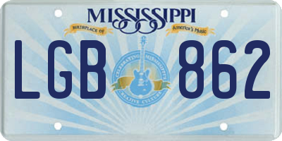 MS license plate LGB862