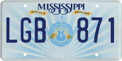 MS license plate LGB871