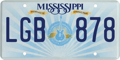 MS license plate LGB878