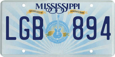 MS license plate LGB894