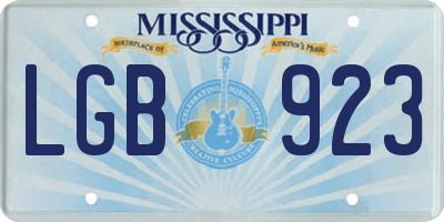 MS license plate LGB923