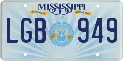 MS license plate LGB949