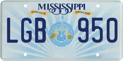 MS license plate LGB950