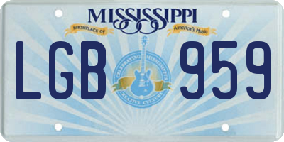 MS license plate LGB959