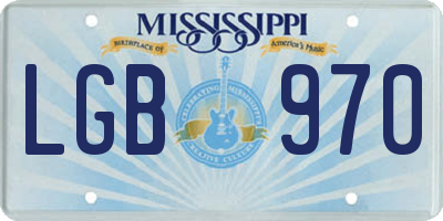 MS license plate LGB970
