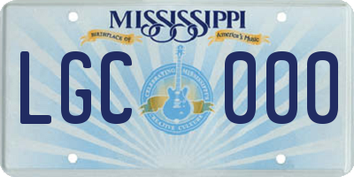 MS license plate LGC000