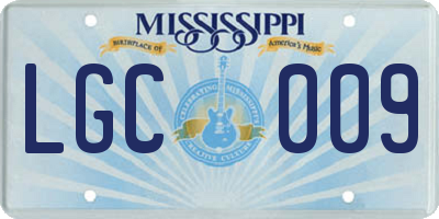 MS license plate LGC009