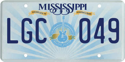 MS license plate LGC049