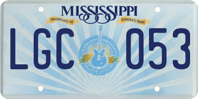 MS license plate LGC053