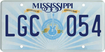 MS license plate LGC054