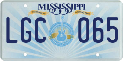 MS license plate LGC065