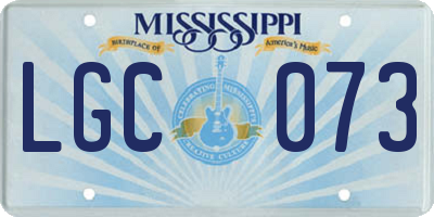MS license plate LGC073