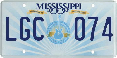MS license plate LGC074