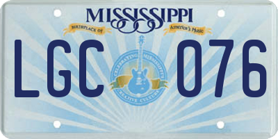 MS license plate LGC076