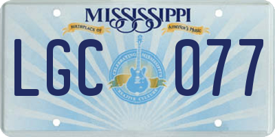 MS license plate LGC077