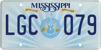 MS license plate LGC079