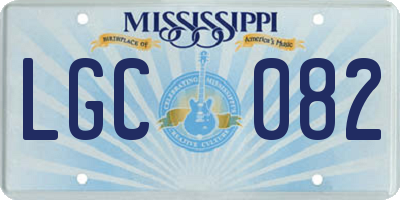 MS license plate LGC082