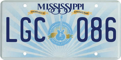 MS license plate LGC086