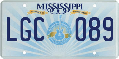 MS license plate LGC089
