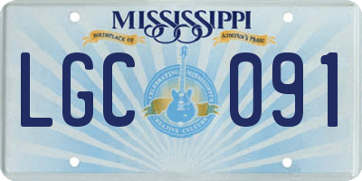 MS license plate LGC091