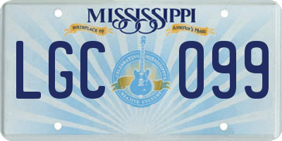 MS license plate LGC099