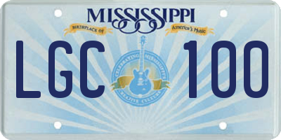 MS license plate LGC100