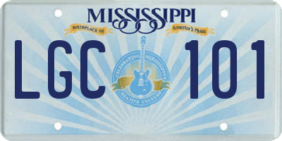 MS license plate LGC101