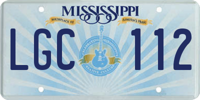 MS license plate LGC112