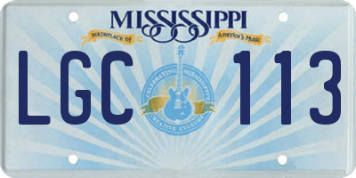 MS license plate LGC113