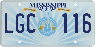 MS license plate LGC116