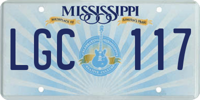 MS license plate LGC117